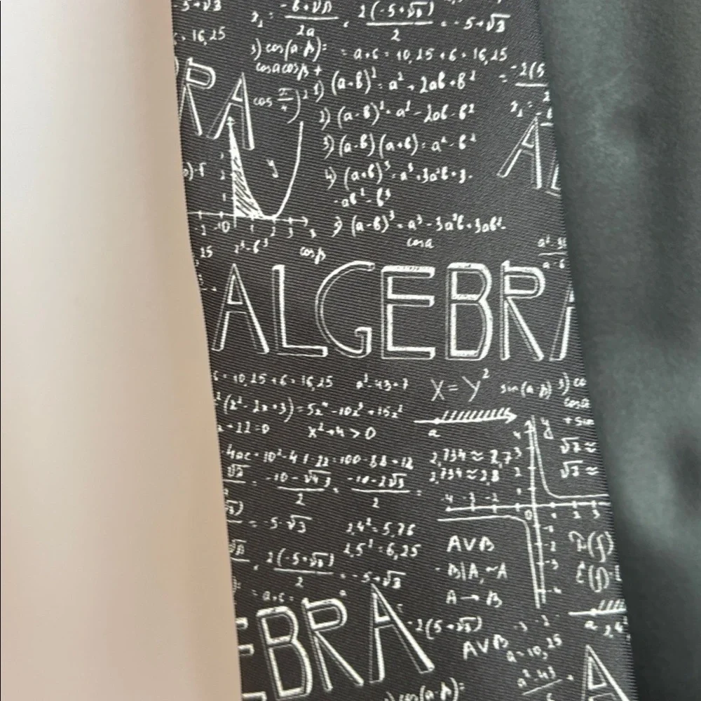 Three Rooker Algebra Allover Mathematics Black White Polyester Necktie Tie